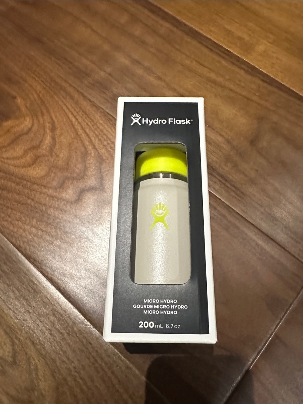 Hydro Flask 200ml Micro Bottle - White Body with Yellow Cap